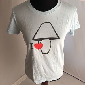 American Apparel blue I Love Lamp t-shirt L